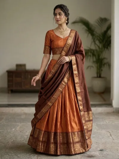 Heritage Narayan Pattu Silk Lehenga with Intricate Zari Weaving Lehenga  Set